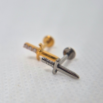 Dagger labret (silver)