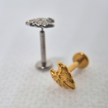 leaf labret (gold)