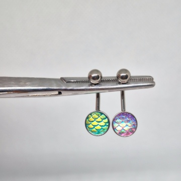 Belly Barbell mermaid (green)