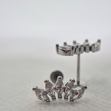 Earlobe gem flower band Flat backs