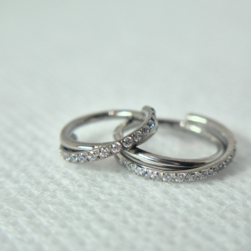 Cross diamanté hoops (small)