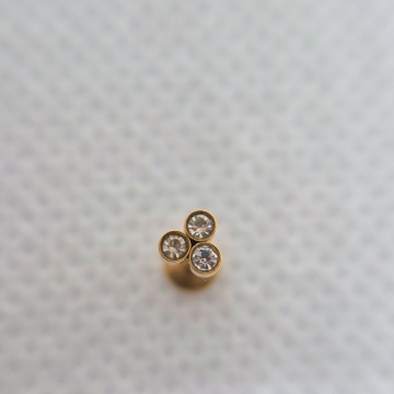 3 ball gemmed labret