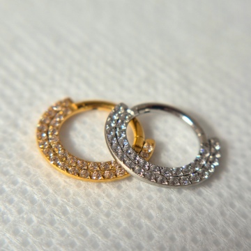 Double diamanté hoops (silver)