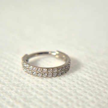 Double diamanté hoops outer layer 