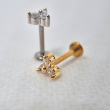 3 gem labret (gold)