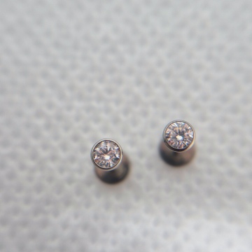 Earlobe round gem Flat backs 